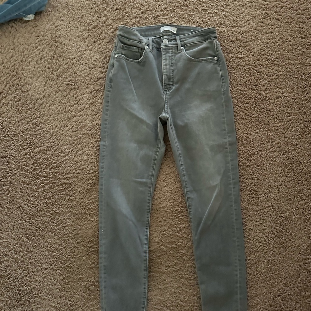 LOFT Gray Skinny Jeans with Soft Wash